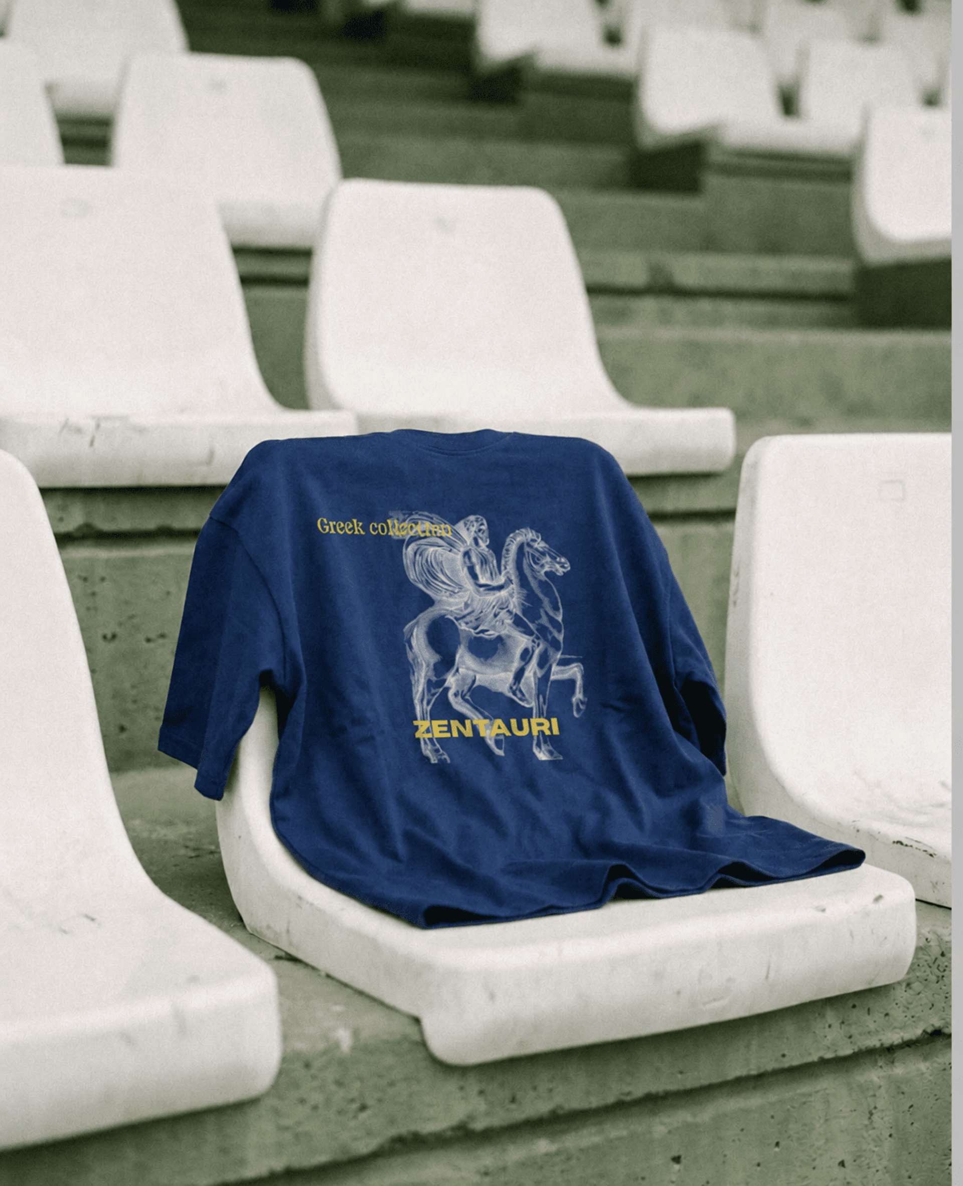 CAMISETA AZUL CABALLO GRIEGO - 2